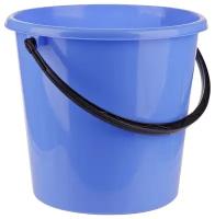 Ведро пластиковое 12 л круглое голубое / ведра хозяйственные OfficeClean с мерной шкалой для уборки дома