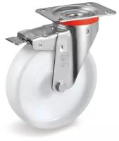 Колесо Tellure Rota 686806 поворотное с тормозом, диаметр 200мм, грузоподъемность 300кг, полиамид