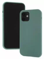 Чехол для iPhone 12 mini Kruche Silicone Pine green, противоударный пластиковый кейс, защитный силиконовый бампер, софттач накладка с защитой камеры