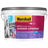 Краска акриловая Marshall Akrikor Фасадная силикон-акриловая матовая белый 2.5 л 3.6 кг