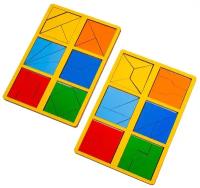 Сложи квадрат Б. П. Никитин 2 уровень (мини), деревянная головоломка для детей, развивающие головоломки