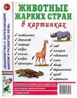 Набор обучающих карточек Гном и Д Знакомство с Окружающим Миром. Животные жарких стран в картинках. 2022 год