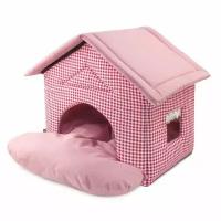 Домик для животных Гамма Садовый, размер 46х50х45см, розовый