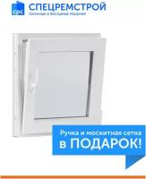 Окно ПВХ 60х60 см, 1-камерный стеклопакет, поворотно-откидное, правая створка (ручка+м/с)