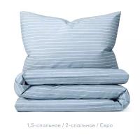 Комплект постельного белья Pragma Renla Евро с простынёй нежный голубой