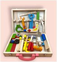 Набор деревянных инструментов детских в чемоданчике/деревянная игрушка