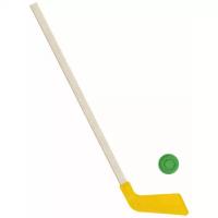 Детский хоккейный набор для игр на улице, свежем воздухе для зимы для лета Клюшка хоккейная жёлтая 80 см. + шайба