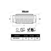 MILES HBFC45X280 Труба гофрированная (гофра) внутренним металлорукавом 45X280 HBFC45X280