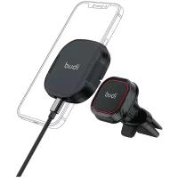 Беспроводная зарядка для iphone / Быстрая магнитная зарядка на айфон 15w / автомобильный держатель на вентиляционную решетку / магнитное кольцо для телефона в комплекте