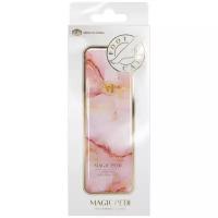 Пилка для ног Magic Nail стеклянная широкая с принтом розовый мрамор