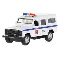 Полицейский автомобиль ТЕХНОПАРК Land Rover Defender Полиция (DЕFЕNDЕR-12РОL) 1:32, 12 см, белый
