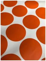 Наклейка круглая (оранжевый 036М, без печати, пленка матовая, размер Д50 мм) 5 шт
