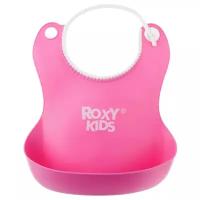 ROXY-KIDS Нагрудник мягкий с кармашком, розовый