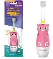 Звуковая зубная щетка MEGA Ten Kids Sonic Котенок, розовый/белый