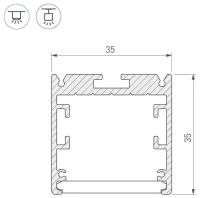 027638 Профиль SL-ARC-3535-D800-A90 BLACK (630мм, дуга 1 из 4) (Arlight, Алюминий)