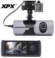 Видеорегистратор XPX HD R300M с двумя камерами для автомобиля ( фронт и салон ) G-Sensor F. S. N. / 2,7 