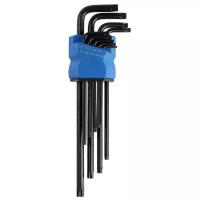 Набор ключей тундра black, TORX Tamper, экстрадлинные, CrV, TT10 - TT50, 9 шт. 2354404