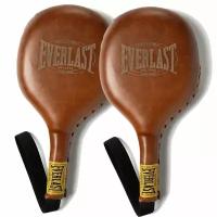 Боксерские лапы-ракетки Everlast 1910 Leather Striking Paddles коричневые