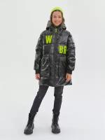 Куртка зимняя утепленная подростковая, пуховик для девочек WBR, 68-015, черный, 170
