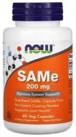 NOW SAMe, САМе S-аденозил-L-метионин 200 мг - 60 капсул