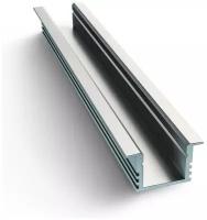 Алюминиевый профиль для установки светодиодной ленты без рассеивателя и заглушек, до 12 мм, серебро, 2000х16х12 мм, IP44