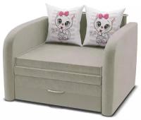 Bed-Mobile компактный диван Мультик, принт кошечка белая, размер: В74*Ш135*Г80см