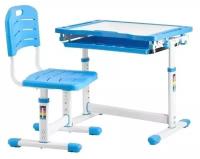 Комплект Kinderzen Arlekino парта + стул + выдвижной ящик голубой