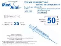 Med Aim, Шприц 50 мл, игла 18G, 1.2х40 мм, 25 шт