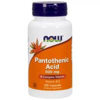 NOW Pantothenic Acid, Витамин Б-5, Пантотеновая Кислота 500 мг - 100 капсул