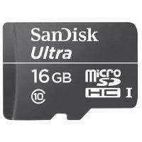 Карта памяти SanDisk microSDHC Ultra Class 10 UHS-I U1 (80/10MB/s) 16GB