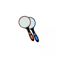 Лупа ручная круглая 10х-50мм (резиновая двухцветная ручка) Kromatech