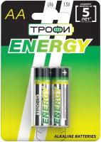 Батарейка ТРОФИ ENERGY LR6, в упаковке: 2 шт