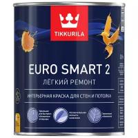 Краска для стен и потолков Tikkurila Euro Smart 2 белая, матовая (0,9л)