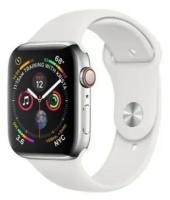 Силиконовый ремешок для часов Apple Watch series 1-8, SE 38-40-41mm / Сменный браслет премиум качества / мужской, женский / Эпл Вотч (White / Белый)