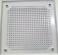Вентиляционная решетка металлическая 150х150 мм, тип перфорации мелкий квадрат (Qg 3-5), цвет белый