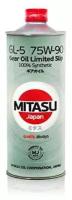 Масло трансмиссионное Mitasu Gear Oil LSD 75w90, синтетическое, API GL-5/MT-1, для дифференциалов, 1л, арт. MJ-411/1