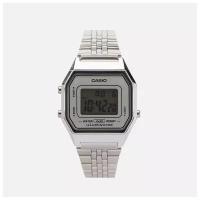 Наручные часы CASIO Vintage LA-680WEA-7E, кварцевые, будильник, секундомер, водонепроницаемые, подсветка дисплея, серебряный