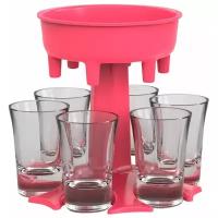 Диспенсер для напитков, розовый / Система для розлива спиртных напитков / Наливатор-подставка
