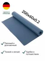 Коврик для йоги Yogastuff Ришикеш Travel 200*60*0.15 см, Синий