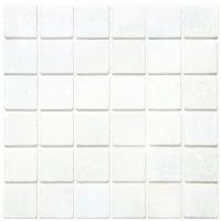 Мозаика из натурального мрамора Natural Mosaic 7M003-48T белый светлый квадрат матовый