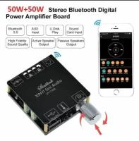 Усилитель мощности звука 50WX2 с Bluetooth 5.0 XY-C50L Цифрой аудио усилитель громкости для домашних стерео систем и автомобильной акустики