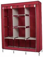 Складной шкаф Каркасный Тканевый Storage Wardrobe для одежды, бордовый