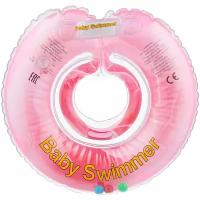 Круг на шею Baby Swimmer Флора 0m+ (6-36 кг) с погремушкой розовый бутон