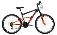 Горный велосипед Altair MTB FS 26 1.0 2021, темно-серый/оранжевый, рост 16