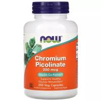 Капсулы NOW Chromium Picolinate, 190 г, 200 мкг, 250 шт