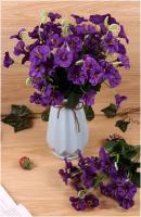 Искусственные цветы / Петуния фиолетовая 1 шт / Искусственные цветы для декора / Декор для дома