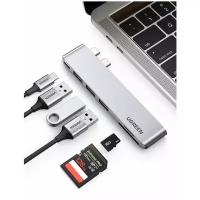 Хаб (разветвитель) Ugreen, 3 x USB 3.0, SD/TF, USB-C