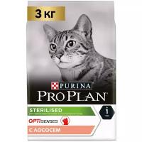 Сухой корм для кошек Pro Plan Sterilised для стерилизованных кошек с лососем 3 кг