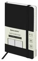 Бизнес-блокнот / записная книжка мужской / женский Малый Формат А6 (91х140 мм) Brauberg Ultra, под кожу, 80 г/м2, 96 л, линия, черный