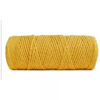 Пряжа Узелки из Питера шнур для рукоделия, 100 % хлопок, 220 г, 100 м, 1 шт., горчичный 100 м